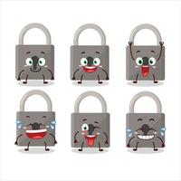 Cartoon character of lock with smile expression vector