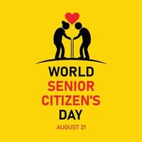 World Senior Citizen's day observed each year on August 21st worldwide, modern background vector  illustration