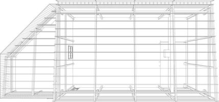 Ilustración 3D del proyecto de construcción vector