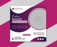 School education admission social media post or web banner template vector