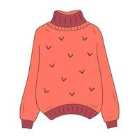 Cozy warm sweater. Hand drawn illustration in doodle style. vector