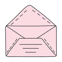 Doodle envelope. Postal element. Mail icon. vector