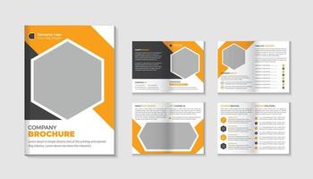 business bifold brochure or magazine cover design vector template