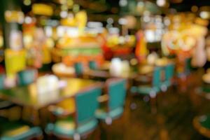 Abstract Blurred Restaurant and Coffee Shop Interior Background. photo