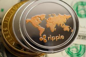 Ripple coin for online business and commercial, Digital currency, Virtual cryptocurrency. photo