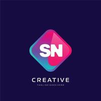 SM initial logo With Colorful template vector