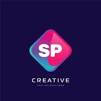 SP initial logo With Colorful template vector