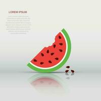 Watermelon icon in flat style. Juicy ripe fruit sign illustration pictogram. Dessert business concept. vector