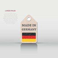 Hang tag made in Germany with flag. Vector illustration