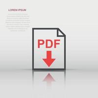 pdf icono en plano estilo. documento ilustración pictograma. archivo firmar negocio concepto. vector