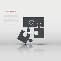 Puzzle icon in flat style. Jigsaw sign illustration pictogram. Toy game business concept. vector