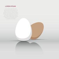 Egg icon in flat style. Eggshell sign illustration pictogram. Chicken business concept. vector