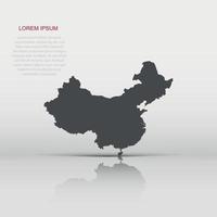 China mapa. gris vector ilustración en blanco antecedentes