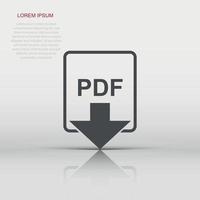 pdf archivo icono en plano estilo. pdf descargar firmar ilustración pictograma. documento negocio concepto. vector