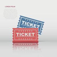 Ticket icon in flat style. Admit one illustration pictogram. Access business concept. vector