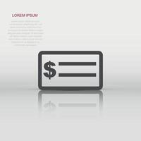 Money check icon in flat style. Bank checkbook illustration pictogram. Checkbook sign business concept. vector