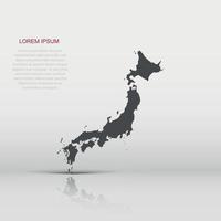 Japan map icon in flat style. Japan illustration pictogram. Country geography sign business concept. vector