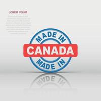 Made in Canada icon in flat style. Manufactured illustration pictogram. Produce sign business concept. vector
