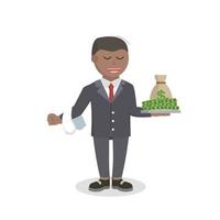 Platter african with Money design character on white background vector