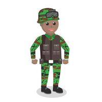 army man african with pose design character on white background vector