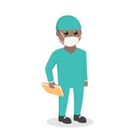 doctor african with surgeon costume design character on white background vector