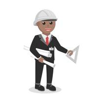engineer african ready for work design character on white background vector