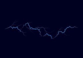 Blue lightning flash bolt. Bright light effects. Thunderbolt on dark background. Vector