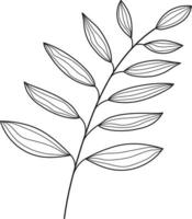 Hand drawn curly grass and flowers vector