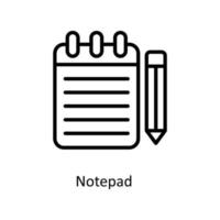 Notepad Vector   outline Icons. Simple stock illustration stock