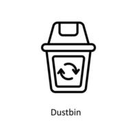 Dustbin Vector   outline Icons. Simple stock illustration stock