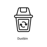 Dustbin Vector   outline Icons. Simple stock illustration stock