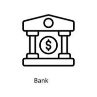 Bank  Vector   outline Icons. Simple stock illustration stock