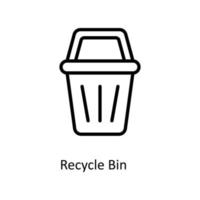 Recycle Bin Vector   outline Icons. Simple stock illustration stock