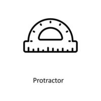 Protractor  Vector   outline Icons. Simple stock illustration stock