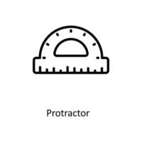 Protractor  Vector   outline Icons. Simple stock illustration stock