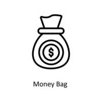 Money Bag Vector   outline Icons. Simple stock illustration stock