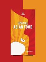 especial asiático comida menú póster restaurante comida póster vector