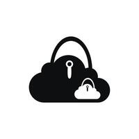 Cloud security icon. Security and protection. Flat design style eps 10 vector