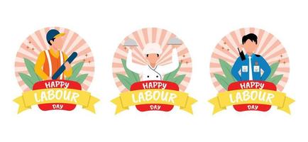 Labour Day Flat Bundle Design Illustration vector