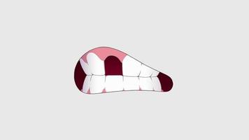 deteriorado dente, 2d animação estilo. video