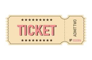 Classic retro ticket for cinema, circus, movie, theatre, cruise, concert and other events. Old vintage style in pastel colors. vector