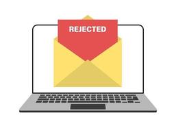 Approved email message in laptop. Good message vector