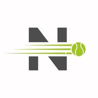 Initial Letter N Tennis Logo. Tennis Sports Logotype Symbol Template vector