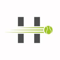 Initial Letter H Tennis Logo. Tennis Sports Logotype Symbol Template vector