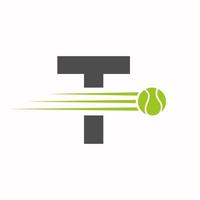 inicial letra t tenis logo. tenis Deportes logotipo símbolo modelo vector