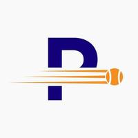 Initial Letter P Tennis Logo. Tennis Sports Logotype Symbol Template vector