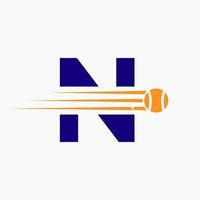 Initial Letter N Tennis Logo. Tennis Sports Logotype Symbol Template vector