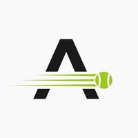 Initial Letter A Tennis Logo. Tennis Sports Logotype Symbol Template vector