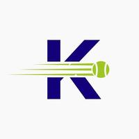 Initial Letter K Tennis Logo. Tennis Sports Logotype Symbol Template vector