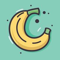 yellow banana fruit isolated vector